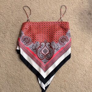 Zara Pink patterned Bandana Top